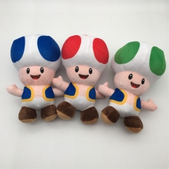 3个/套 超级玛丽毛绒玩具公仔小蘑菇动漫游戏周边8寸娃娃机玩偶