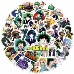 50PCS/SET Boku no Hero Academia/My Hero Academia Cartoon Pattern Decorative Collectible Waterproof Anime Luggage Stickers