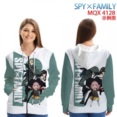 4 Styles SPY X FAMILY Cartoon Contrast Color Zipper Anime Hooded Hoodie