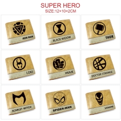 超级英雄9款 动漫按扣压纹钱包