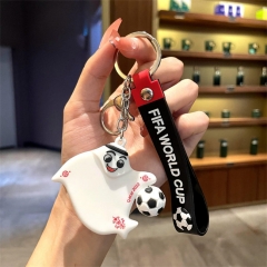 2022新款足球世界杯卡塔尔吉祥物钥匙扣球迷挂件足球玩偶公仔批发