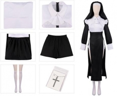 修女也疯狂 服紧身款万圣节性感变装修女服装修女变装cosplay服装现货