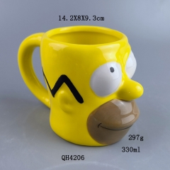 卡通辛普森一家黄色陶瓷马克杯 3D立体卡通杯子个性搞怪朋 友礼物