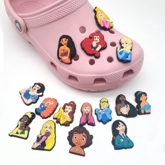 (15个一套)15颗套装卡通公主系列洞洞鞋鞋花装饰扣个性DIY花园鞋扣配件