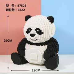 中颗粒拼装熊猫纪念品兼容乐高积木智力女孩玩具摆件拼图