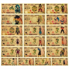 新款七龙珠纪念钞毕业礼物 动漫周边日本动画片金箔币塑料币收藏