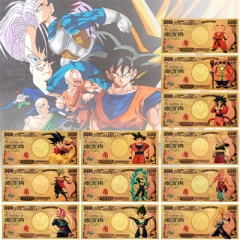 日本动画片周边毕业礼物七龙珠纪念钞金箔钞塑料币收藏