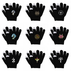 10款游戏塞尔达传说周边保暖手套 学生印花加厚手套 男女骑行触屏手套