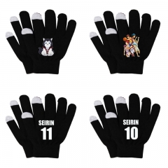 7款动漫黑子的篮球周边保暖手套 学生印花加厚手套 男女骑行触屏手套