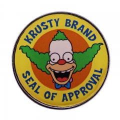 “Krusty Brand”胸章辛普森一家灵感徽章可爱的小丑徽章