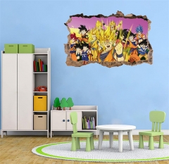 卡通动漫儿童房3D破墙墙上装饰墙贴自粘七龙珠游戏壁饰海报