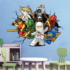 大尺寸忍者卡通动漫装饰墙贴自粘 卧室儿童房墙面游戏贴画PVC海报