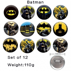 （12个一套） 蝙蝠侠 精品动漫马口铁徽章胸章 44MM