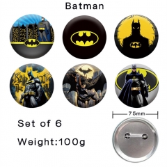 （6个一套）蝙蝠侠 精品动漫马口铁徽章胸章 75MM
