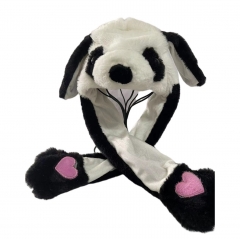 （ 均码不发光）大熊猫 网红可爱公仔抖音同款耳朵会动帽子毛绒玩具兔耳朵帽子儿童气囊帽