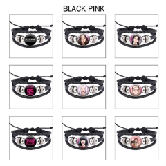 BLACK PINK 12.7号新货精品动漫水晶皮绳手链