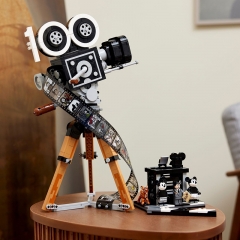 （80801摄影机）跨境88005周年放映机复古摄像机相机拼装小颗粒积木玩具男孩玩具