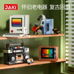 佳奇积木拼装玩具复古电器游戏机男女孩圣诞礼物跨境JK8120-8126