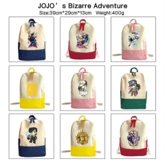 JoJo's Bizarre Adventure 动漫周边帆布彩色双肩背包拼色背包
