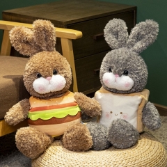 赛特嘟嘟可脱面包兔子公仔创意汉堡兔玩偶毛绒玩具儿童女生日礼物
