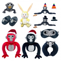 跨境新品Gorilla Tag plush 圣诞帽多色大猩猩游戏周边玩偶公仔
