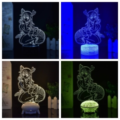 遥控16色+触控7色）小林家的女龙仆托尔漫画周边手办3D小夜灯亚克力书桌装饰氛围灯