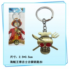 海贼王香吉士标志古铜色钥匙扣