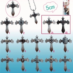 12款2色标志转动天使十字架项链(A)