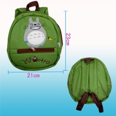 龙猫绿色PU双肩小背包