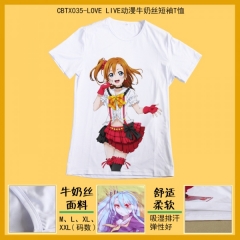 CBTX035-LOVE LIVE动漫牛奶丝短袖T恤
