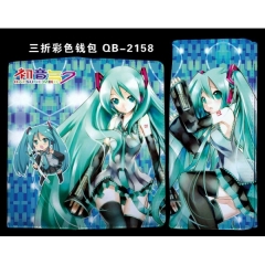 初音未来三折彩色钱包