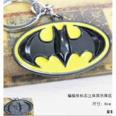 蝙蝠侠立体标志黑色黄底钥匙圈