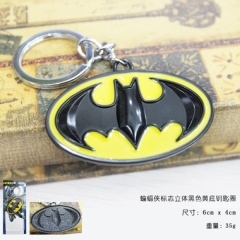 蝙蝠侠立体标志黑色黄底钥匙圈.jpg