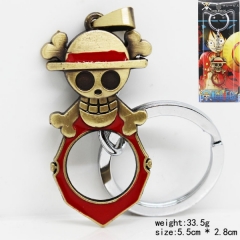 海贼王系列圆形镂空骷髅骨头标志挂件钥匙扣