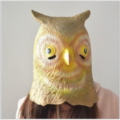 EBAY爆款乳胶批发猫头鹰头面具乳胶动物面具乳胶面具动物头面具(10个一套）