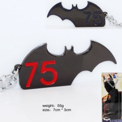 蝙蝠侠系列75标志黑银色挂件银项链