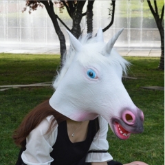 化妆舞会派对面具 独角兽面具 马头面具 独角兽动物头套 面具(10个一套）