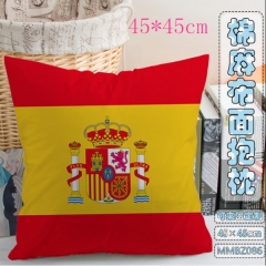 MMBZ086-西班牙国旗全彩棉麻抱枕