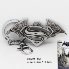 蝙蝠侠大战超人系列标志镂空挂件钥匙扣（古银