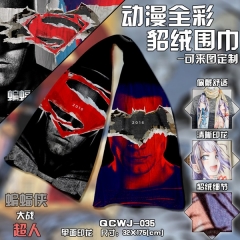 QCWJ035-蝙蝠侠大战超人动漫全彩貂绒围巾