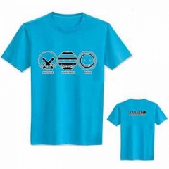 暗杀教室小圆圈标志短袖圆领T恤浅蓝色M L XL XXL XXXL