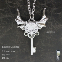 最终幻想狼头标志转动钥匙项链
