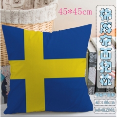 MMBZ081-瑞典国旗全彩棉麻抱枕