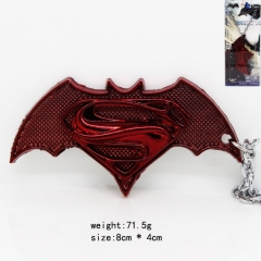 蝙蝠侠大战超人系列标志红色挂件银项链（红色）