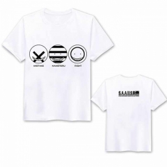 暗杀教室小圆圈标志短袖圆领T恤白色M L XL XXL XXXL