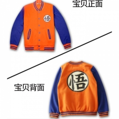 七龙珠悟字冬季加厚棒球卫衣M L XL XXL