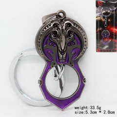 刀塔系列圆形镂空紫色黑银挂件钥匙扣