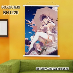(60X90)BH1229-碧蓝航线游戏白色塑料杆挂画