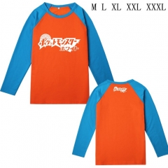 宠物小精灵标志白字E款长袖T恤M L XL XXL XXXL