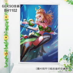 (60X90)BH1102-王者荣耀游戏白色塑料杆挂画